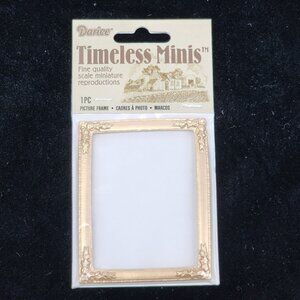 Mini Picture Frame 2.5" x 3.25" Gold Painted Resin Craft Quality VTG by Darice